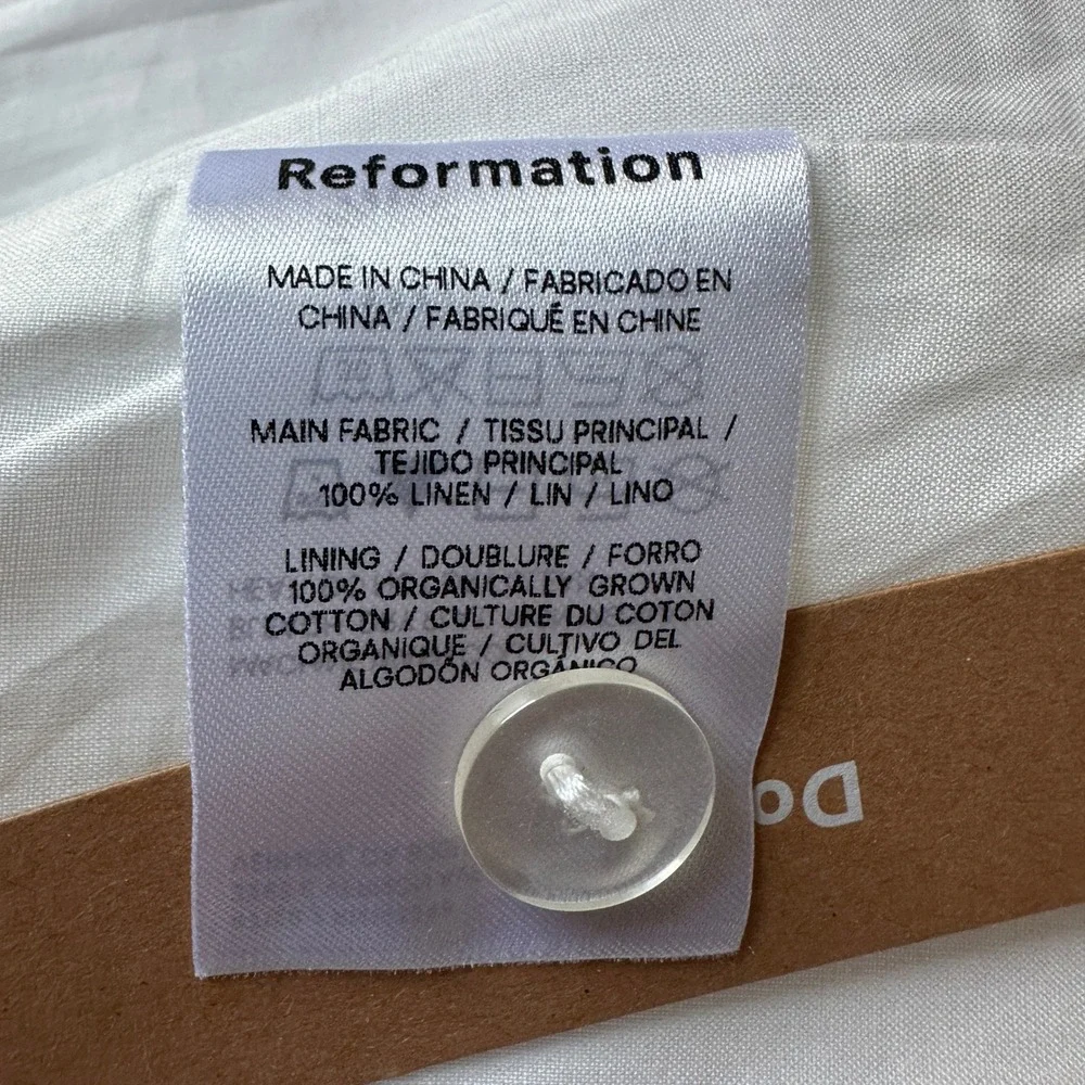 NWT Reformation Elana Linen Mini Dress White LWD 4 - Picture 8 of 11